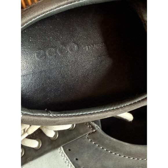 Ecco Men's Nubuck Gray White Leather Casual Loafer Sneaker Size 9 - Picture 7 of 11